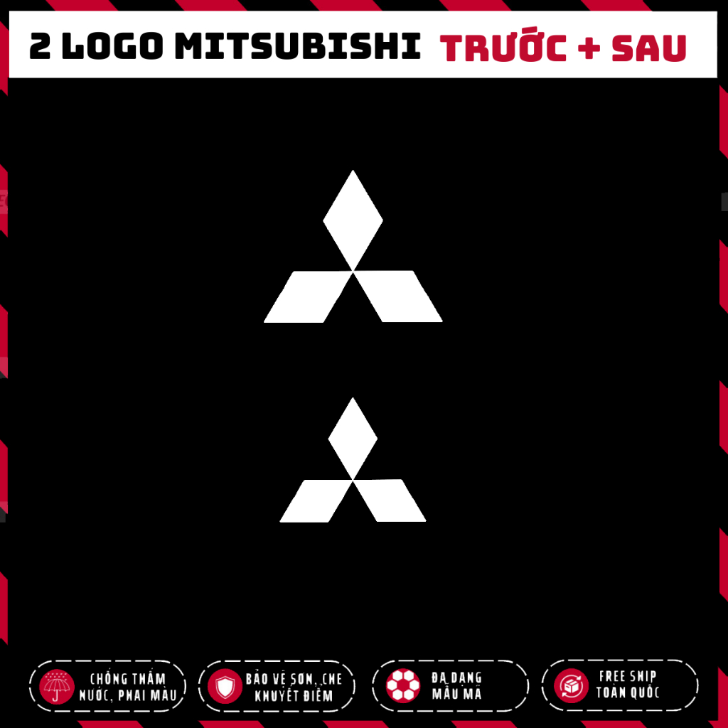Tem dán logo Mitsubishi đầy đủ dòng xe Xpander, Xforce, Oulander, Attrage, Pajero, tem phản quang