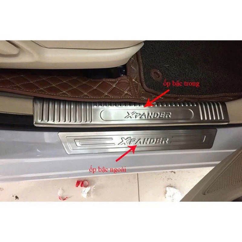 Ốp bậc cửa, nẹp bước chân xe Mitsubishi Xpander 2018-2026 chất liệu inox hàng cao cấp