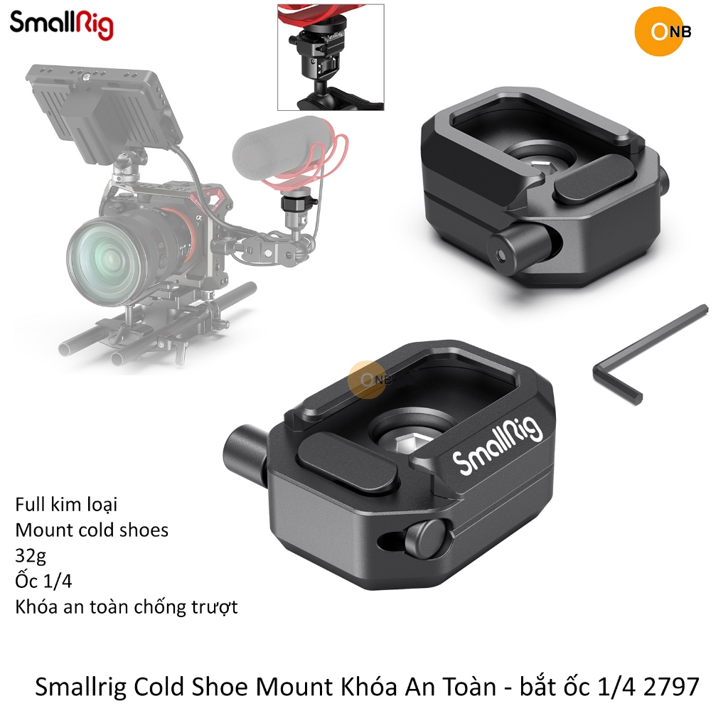 Small-Rig Cold Shoe Mount Khóa An Toàn - bắt ốc 1/4 2797 | Shopee Việt Nam