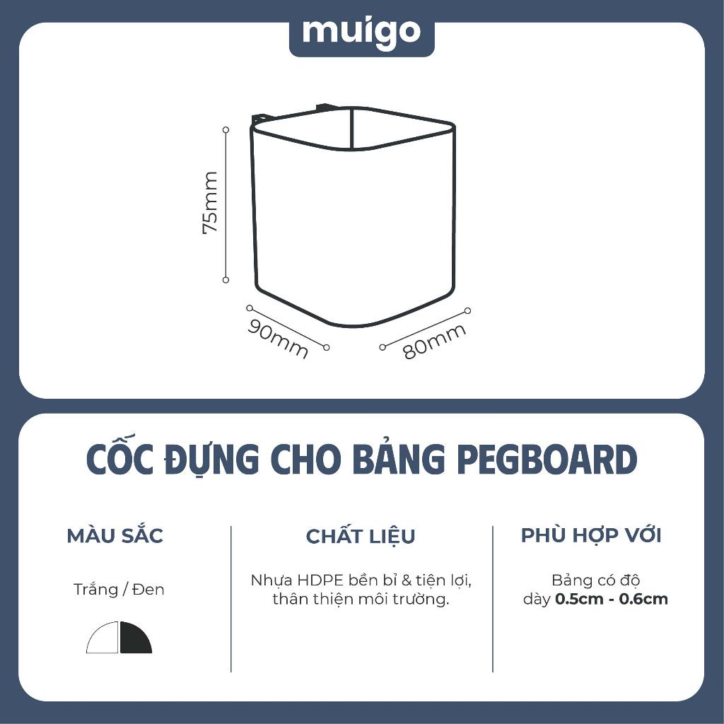 Cốc đựng cho bảng Pegboard Lỗ Dọc | Phụ Kiện Pegboard Đa Năng