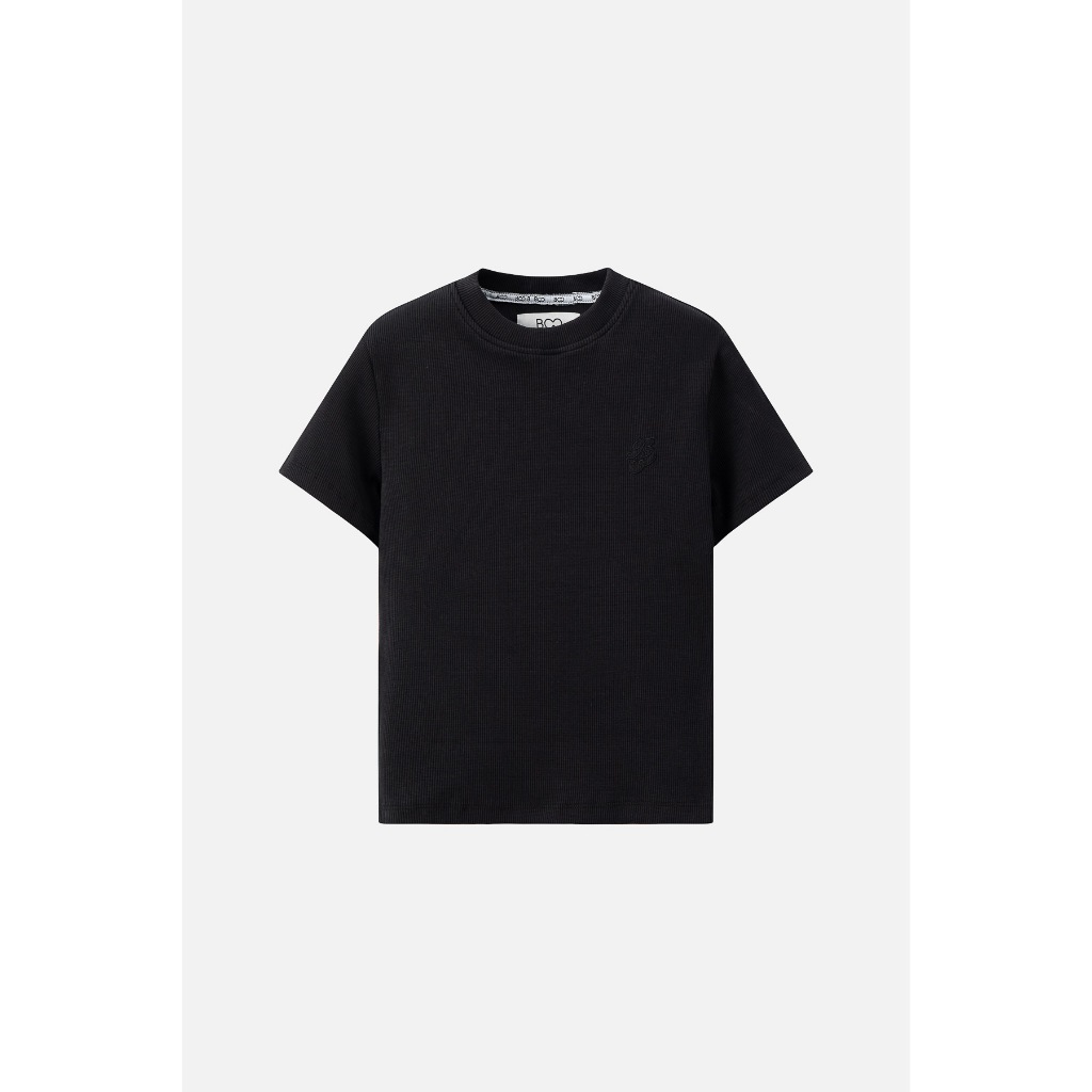 Áo Thun BOO Babytee Crop Fitted Dáng Ôm Chất Thun Tăm Thêu Logo ESS