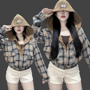 Áo Khoác Nỉ Phối Màu Mới Viền SỌC CARO Bố Túi Hộp Dày Mịn NÓN TO Siêu Đẹp