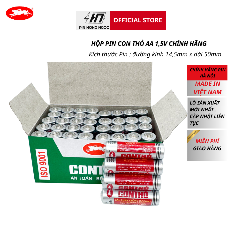 Hộp 40 viên pin Con Thỏ AA , AAA 1,5V Chính Hãng | Shopee Việt Nam