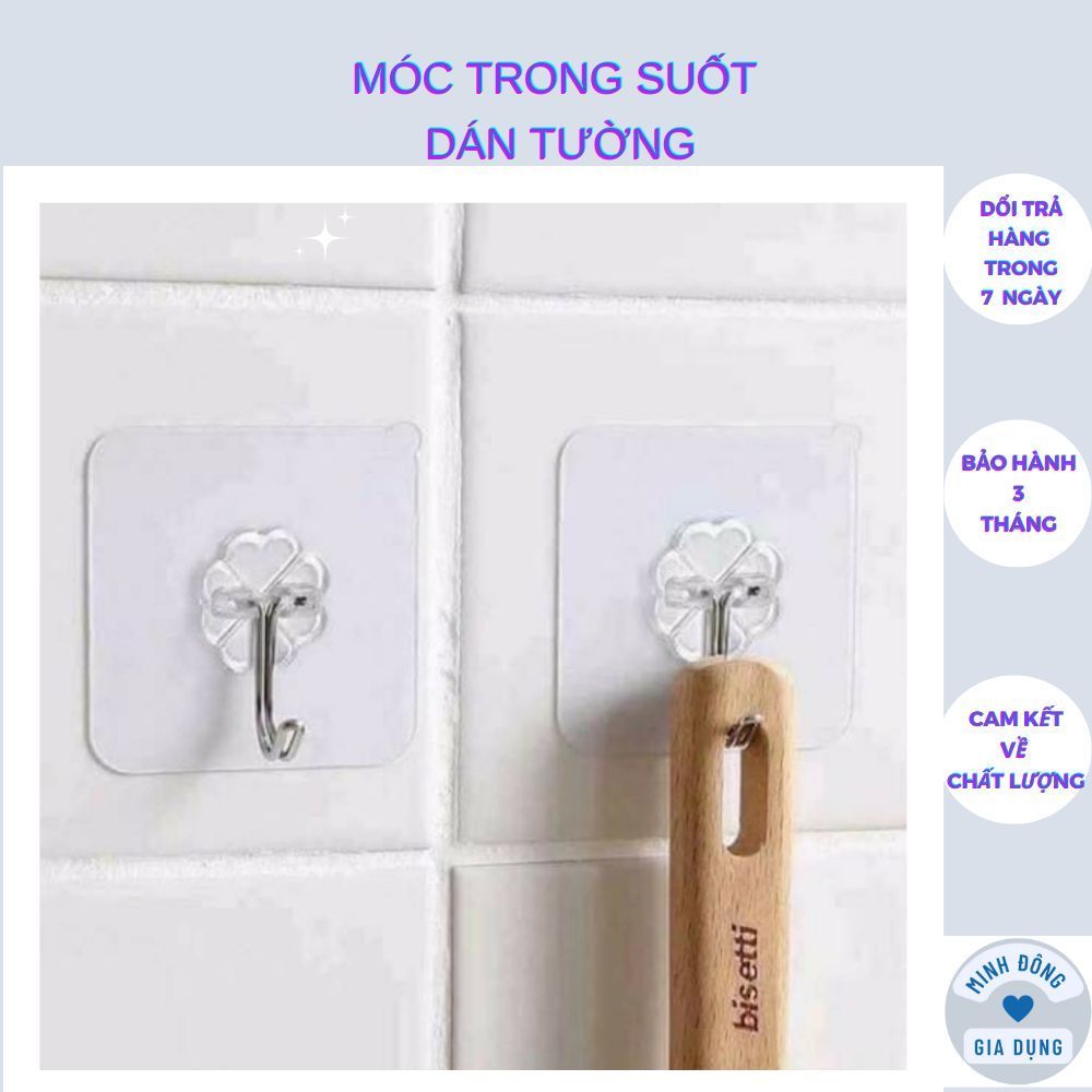 10 Móc dán tường siêu dính chịu lực siêu khủng - 10Móc treo tường silicon trong suốt