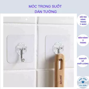 10 Móc dán tường siêu dính chịu lực siêu khủng - 10Móc treo tường silicon trong suốt