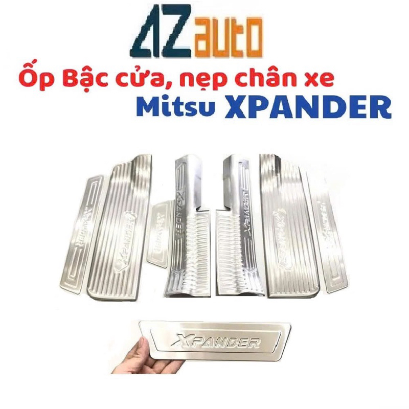 Ốp bậc cửa, nẹp bước chân xe Mitsubishi Xpander 2018-2026 chất liệu inox hàng cao cấp