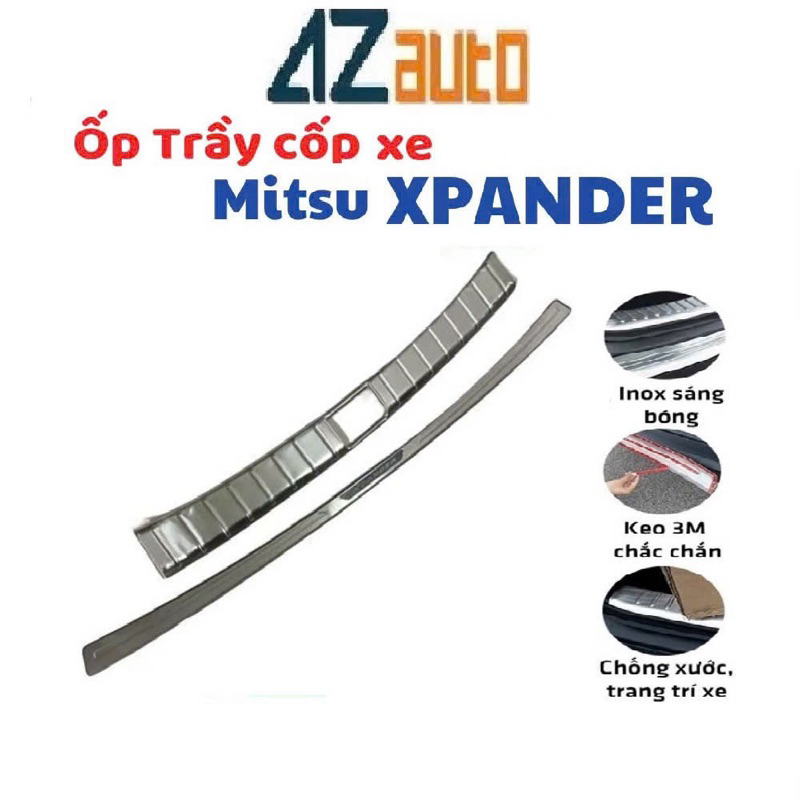 Ốp chống trầy cốp trong và ngoài xe Mitsubishi Xpander 2018-2025 Inox hàng cao cấp