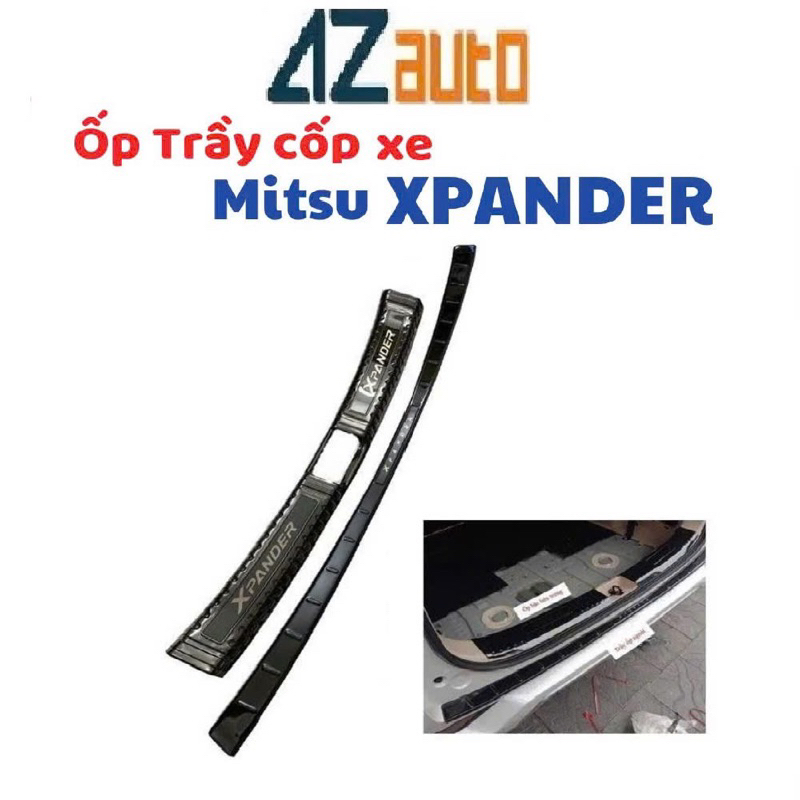 Ốp chống trầy cốp trong và ngoài xe Mitsubishi Xpander 2018-2026 vân Titan hàng đẹp