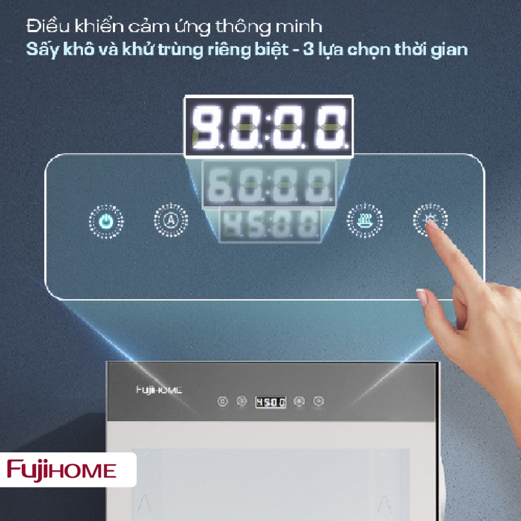 Tủ sấy bát đĩa khử khuẩn UV & Ozone FUJIHOME DD42 Lít, Máy sấy khô chén đũa khử trùng dụng cụ y tế