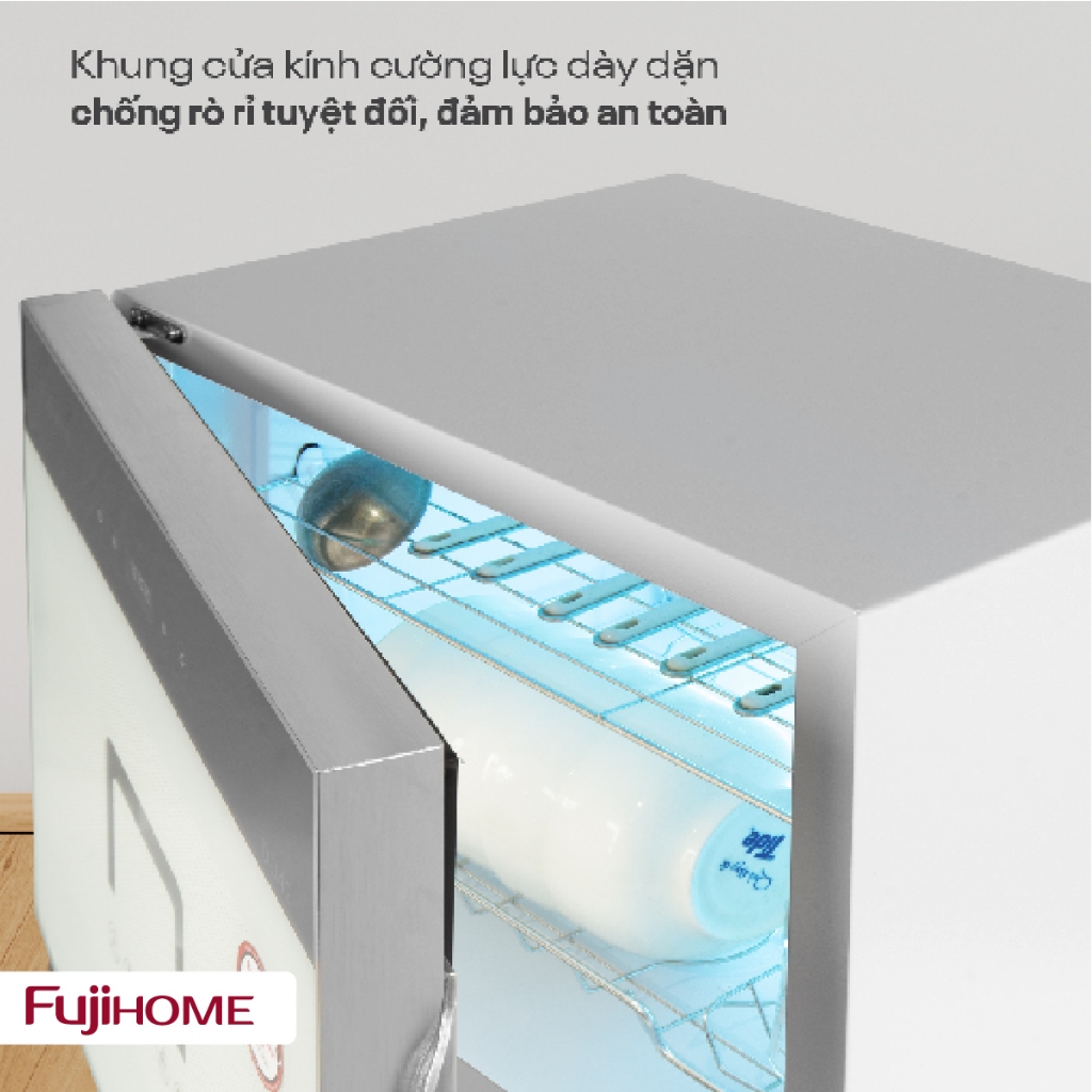 Tủ sấy bát đĩa khử khuẩn UV & Ozone FUJIHOME DD42 Lít, Máy sấy khô chén đũa khử trùng dụng cụ y tế