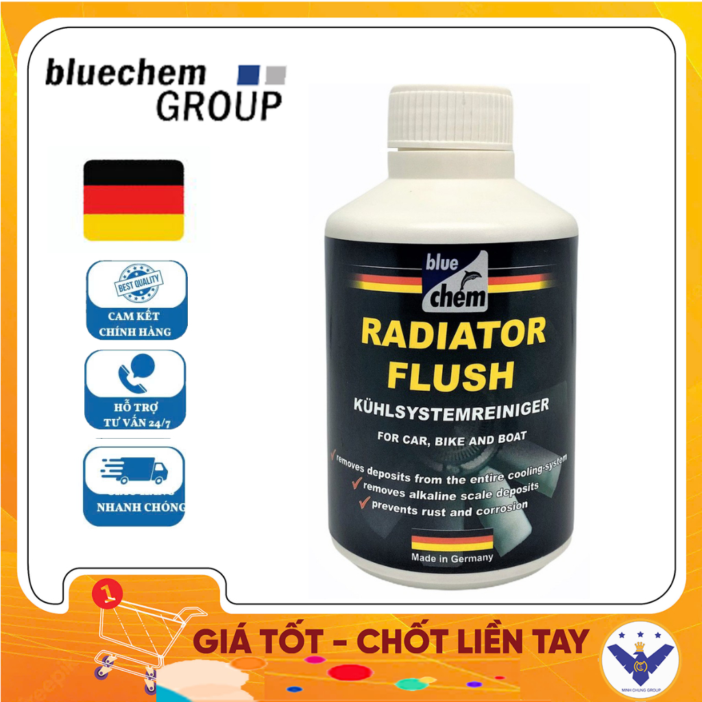 Phụ gia vệ sinh súc rửa két nước làm mát xe ô tô Bluechem Radiator ...