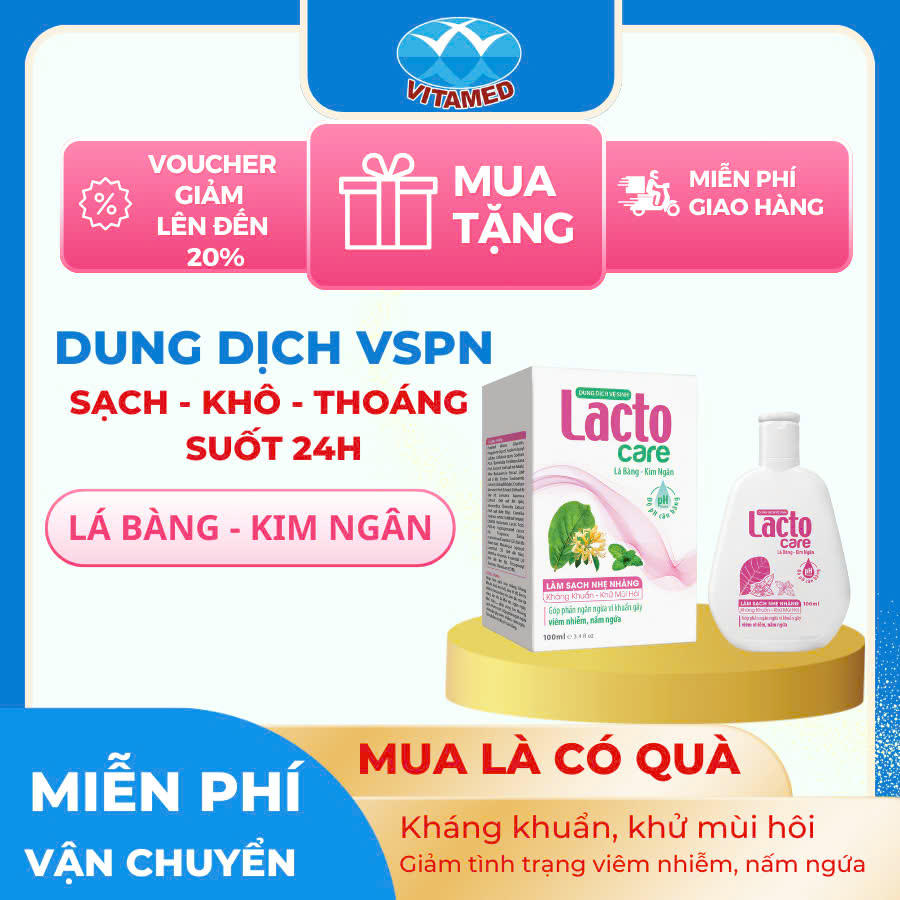 Dung Dịch Vệ Sinh Lacto Care - Chiết Xuất Từ Lá Bàng Và Kim Ngân Giúp Làm Sạch Nhẹ Nhàng, Kháng Khuẩn, Khủ Mùi Chai 100M