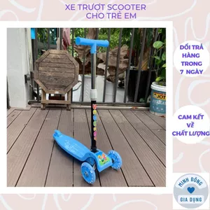 Xe Scooter Cho Bé Cougar-HY 01 Họa Tiết Ngộ Nghĩnh, Bánh Có Đèn Phát Sáng