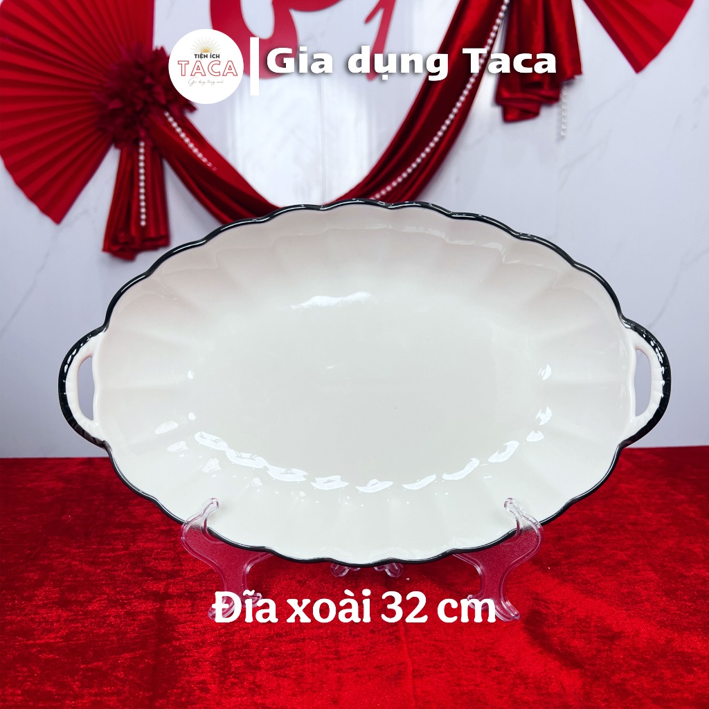 Mã lẻ Trắng viền đen xoắn (Đĩa-Tô- Bát con- Bát chấm)