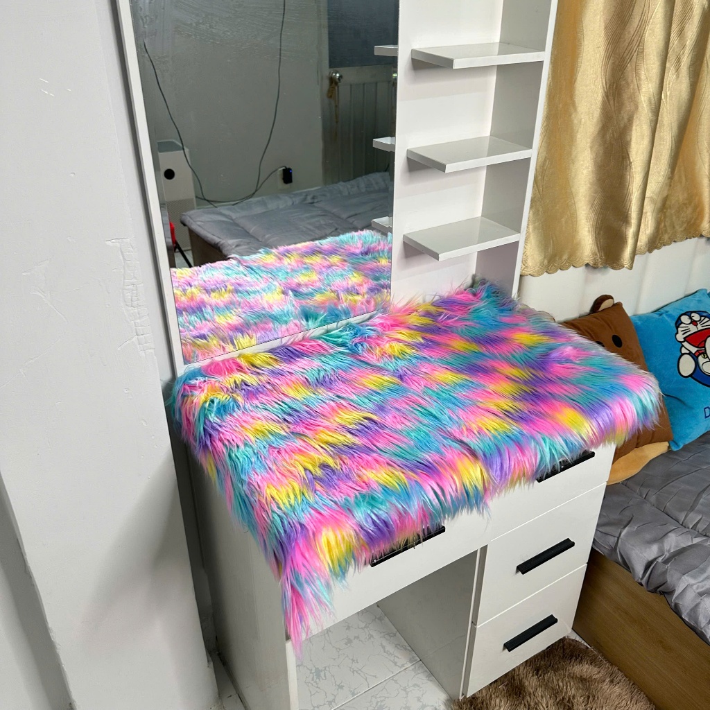 THẢM LÔNG LÓT BÀN TRANG ĐIỂM - THẢM LÔNG TRẢI BÀN GIÁ RẺ 50CM X 80CM