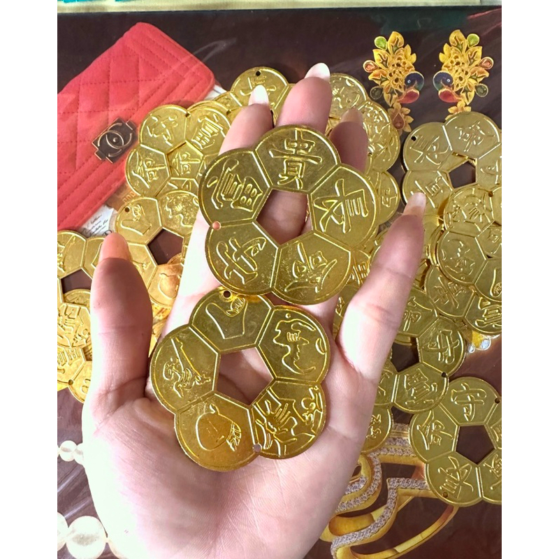 Đồng Xu Hoa Mai Mạ Vàng Kim Tiền, Tài Lộc, May Mắn, Bình An