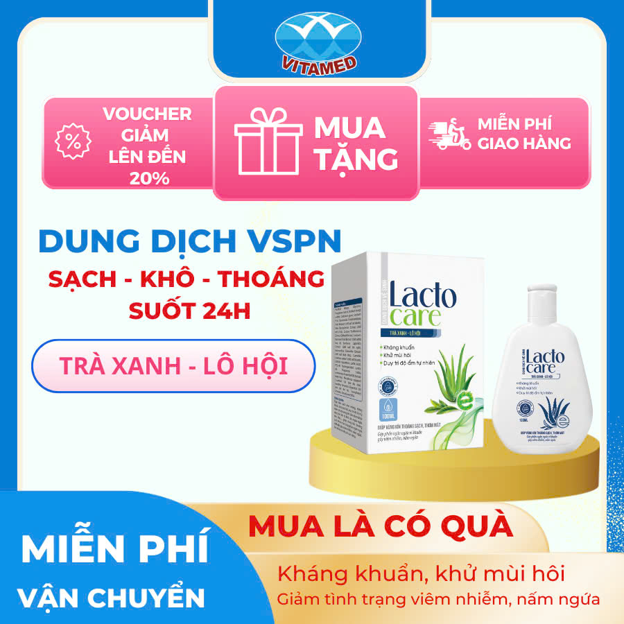 Dung Dịch Vệ Sinh Lacto Care - Chiết Xuất Từ Trà Xanh Và Lô Hội Giúp Duy Trì Độ Ẩm, Kháng Khuẩn, Khủ Mùi Chai 100ML