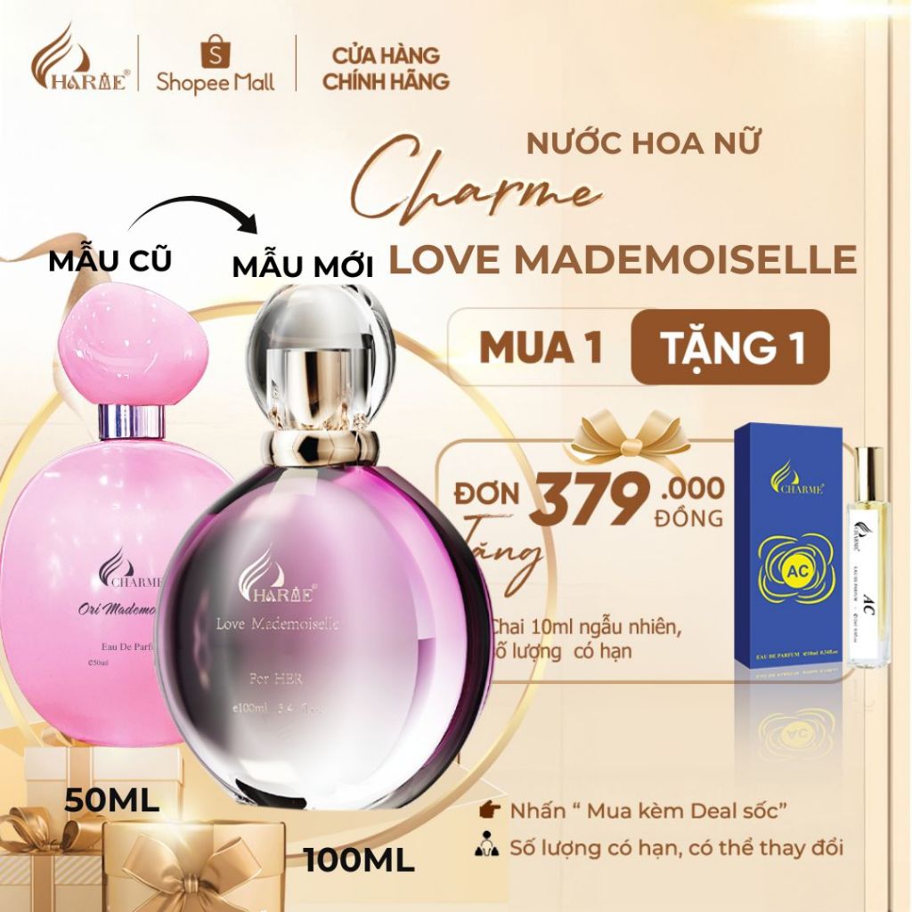 Ảnh Nước Hoa Nữ CHARME LOVE MADEMOISELLE 100ml, Hương Hoa Cỏ, Nữ Tính, Nhẹ Nhàng 1