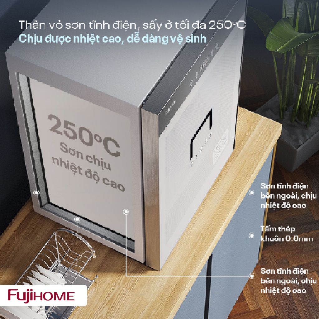 Tủ sấy bát đĩa khử khuẩn UV & Ozone FUJIHOME 68 Lít, Tủ sấy khô diệt khuẩn đa năng dụng cụ y tế