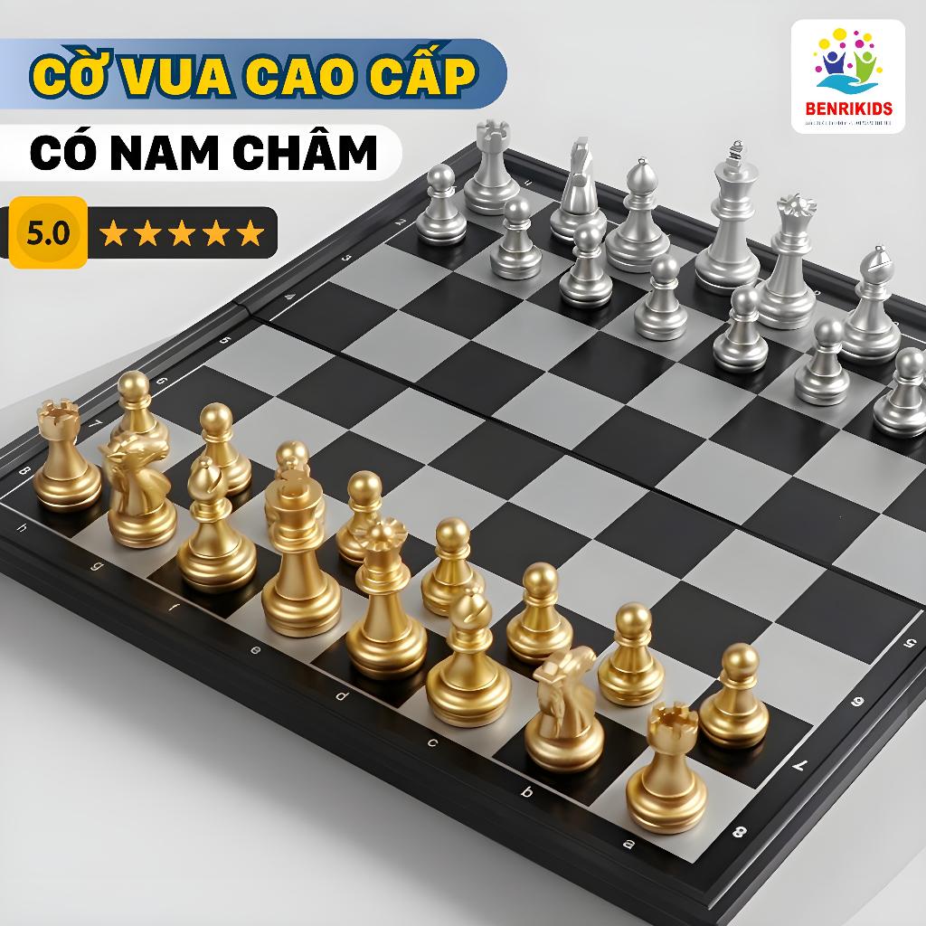 Bộ Cờ Vua Cao Cấp Mạ Vàng Bạc Thi Đấu Quốc Tế - Cờ Vua Có Nam Châm Từ ...