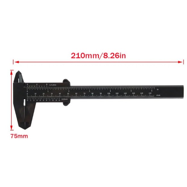 Thước nhựa kẹp F 16cm đo chân mày chuẩn xác