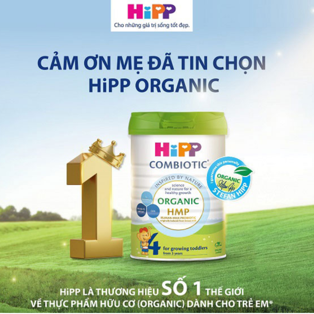Sữa công thức HIPP Organic số 1,2,3 lon 350/400/800g Bò & Dê hỗ trợ ...