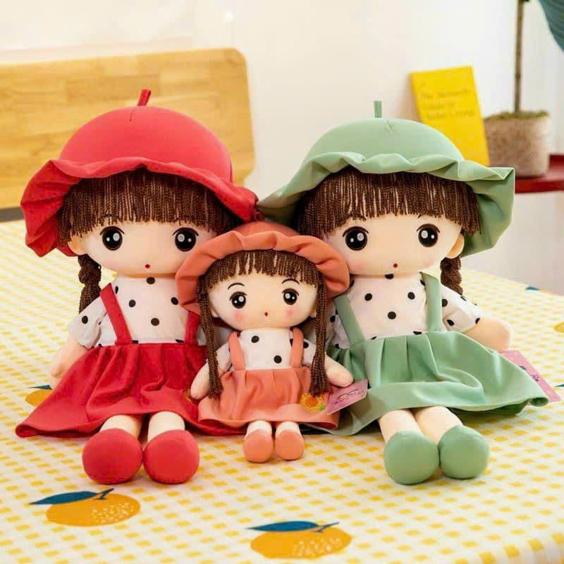Gấu bông búp bê mũ tai thỏ dễ thương búp bê nhồi bông cao cấp trang phục có thể tháo rời quà tặng cho bé đáng yêu