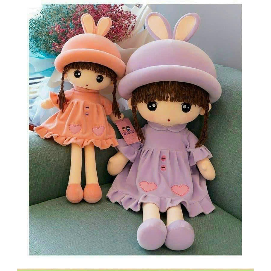 Gấu bông búp bê mũ tai thỏ dễ thương búp bê nhồi bông cao cấp trang phục có thể tháo rời quà tặng cho bé đáng yêu
