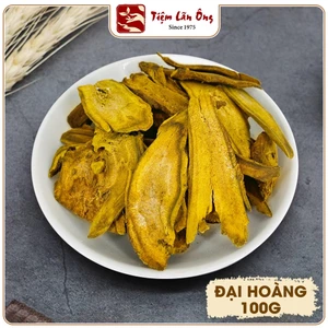 Đại hoàng khô 100g, thái lát mỏng, vàng, thơm, sạch - Tiệm Lãn Ông