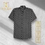 Áo Sơ Mi Lụa Họa Tiết Chữ B 2 Màu - Cuban Shirt TS55, TS56 - Size 50-100kg - Vải Lụa Thoáng Mát, Chống Nhăn, Nhàu Tốt