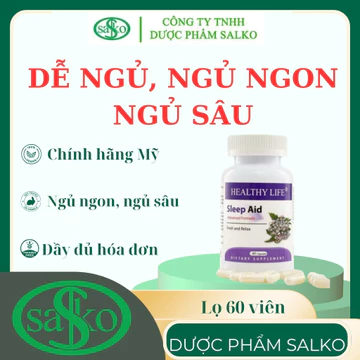 Ngủ ngon HEALTHY LIFE Sleep Aid, viên uống giúp ngủ sâu giấc, dễ ngủ, giảm căng thẳng, chính hãng Mỹ