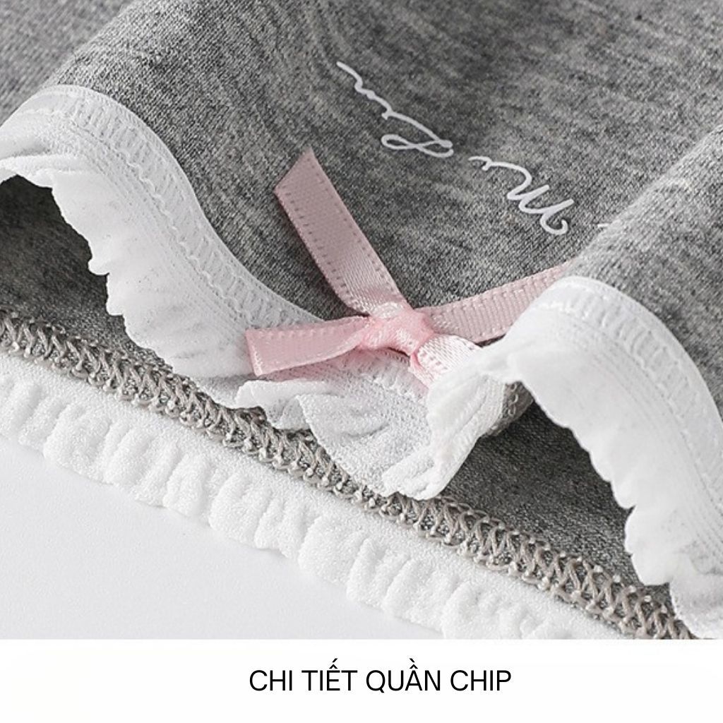 Quần lót nữ cotton kháng khuẩn cạp vừa tôn dáng xinh xắn viền bèo đính nơ dễ thương LANIXA L4119