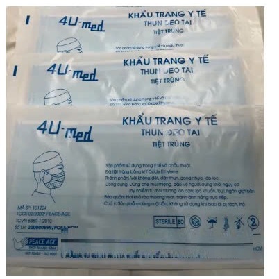 KHẨU TRANG Y TẾ, KHẨU TRANG TIỆT TRÙNG THUN ĐEO TAI ( Bịch 100 cái) - Có bán lẻ