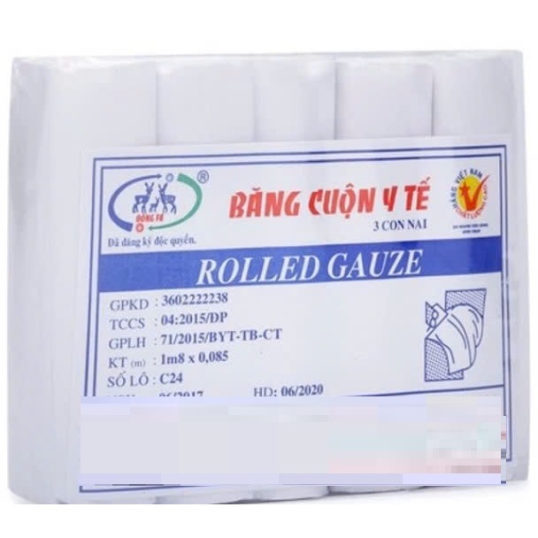 Băng cuộn vải Đông Pha 2m5 x 9cm, băng cuộn y tế Đông Pha chất liệu cotton,mềm mại, co giãn