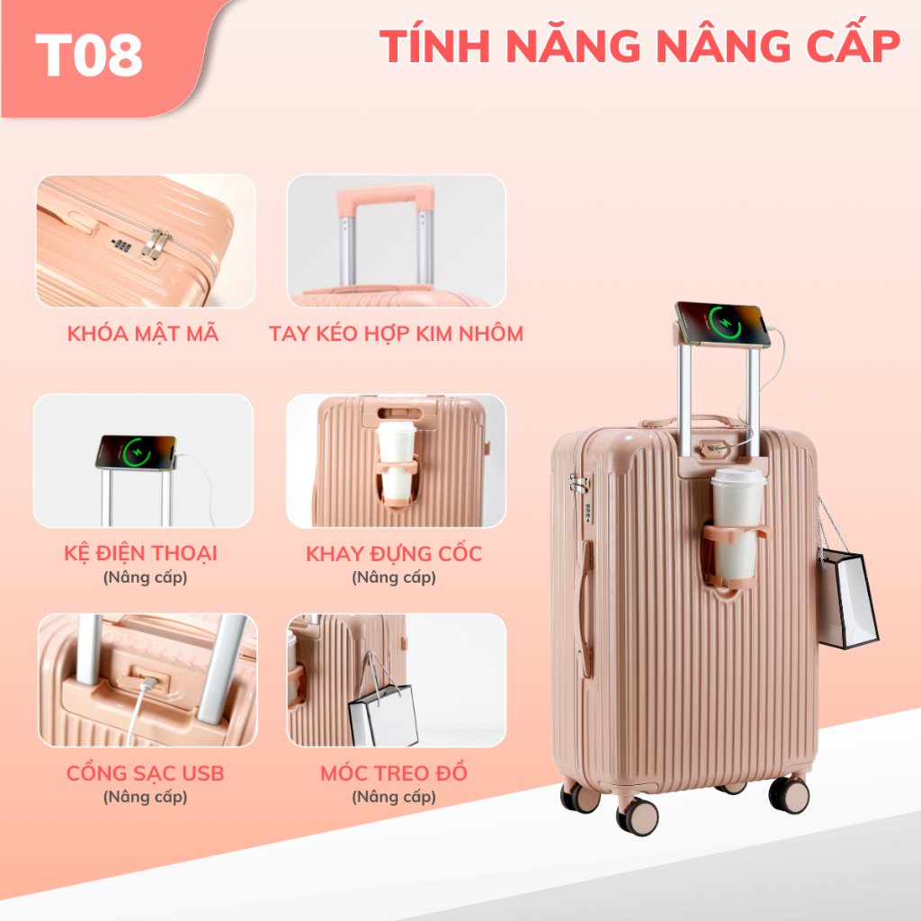 Ảnh Vali kéo du lịch Kingsun KS-155/T01/T08 Size 20/24 Bảo Hành 5 Năm 3