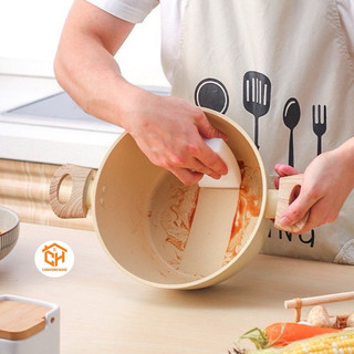 Nồi EMOOJOO vân đá Trắng hai quai chống dính 20cm, 22cm,24cm [DÙNG CHO MỌI LOẠI BẾP] Cam Homeware