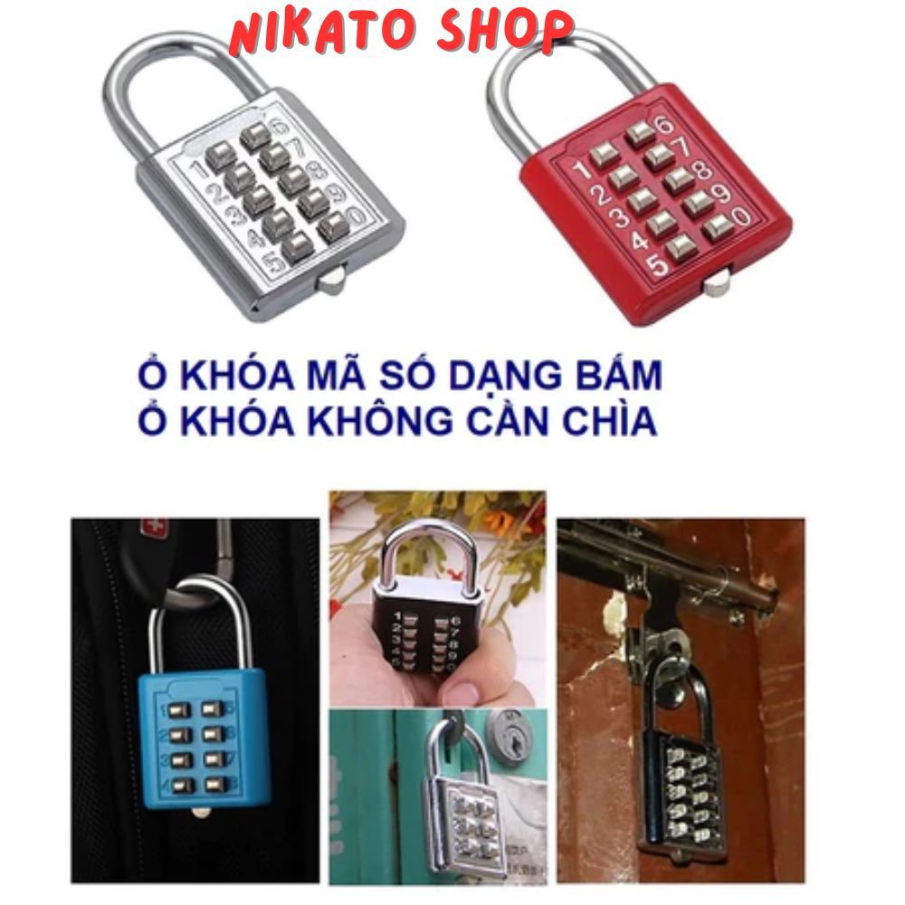 Ổ khóa mini dạng bấm, khóa mã số inox chống gỉ, khóa vali, khóa tủ loker không dùng chìa chống trộm an toàn