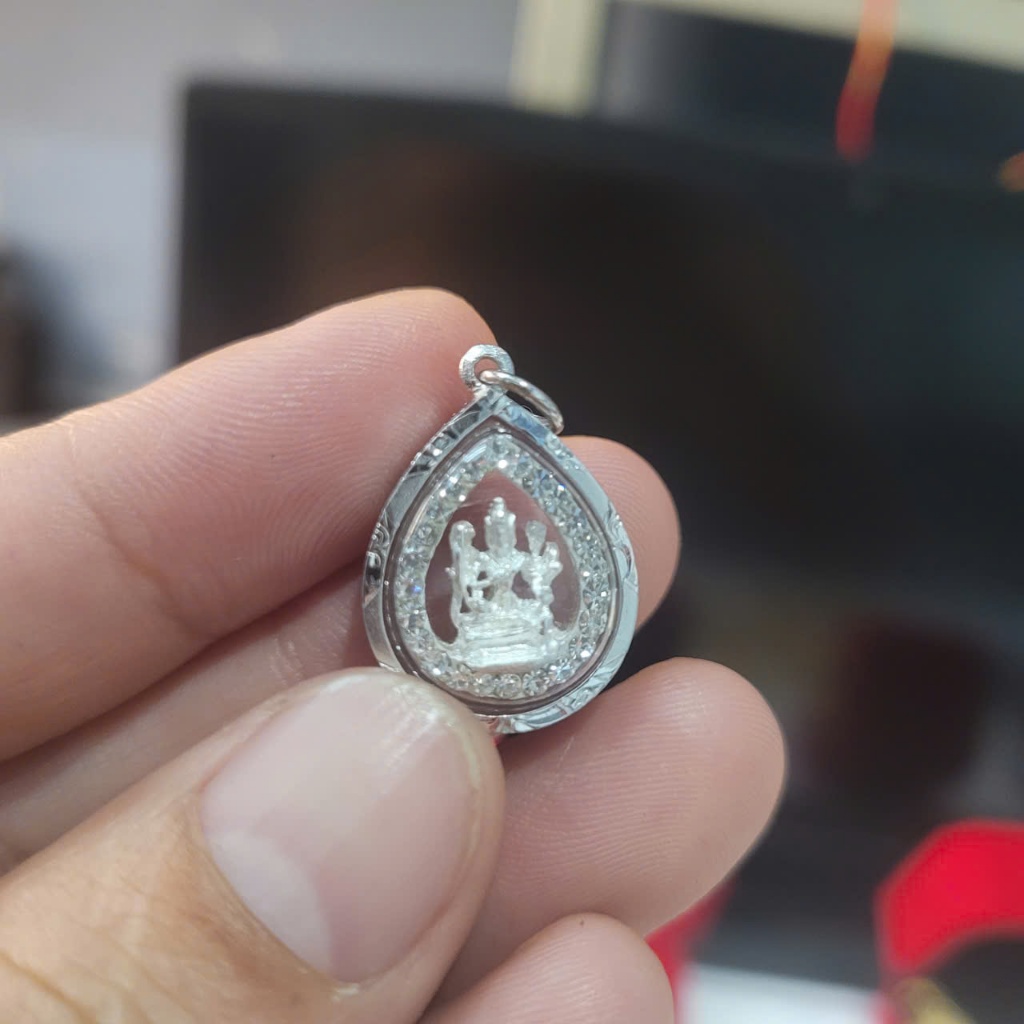 Mặt Dây Chuyền Phụ Kiện Treo Trang Trí Thiết Kế Giọt Nước Bằng Bạc Nhỏ Xinh 1.7cm