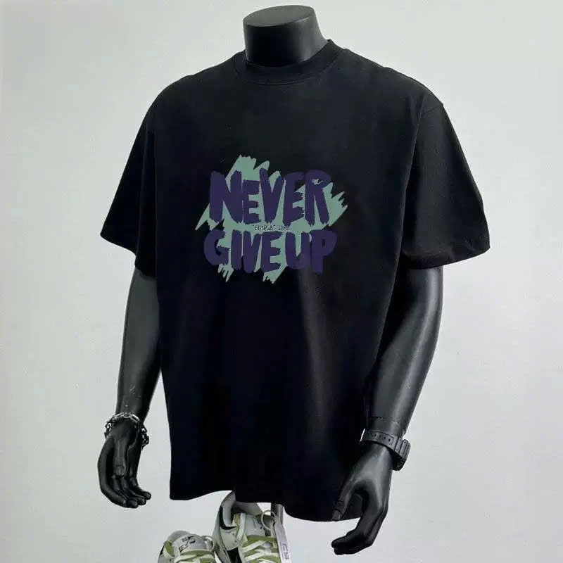 Áo thun Stee Cổ tròn NEVER GIVE UP Localbrand ICVCVNI Unisex Menwear Cotton
