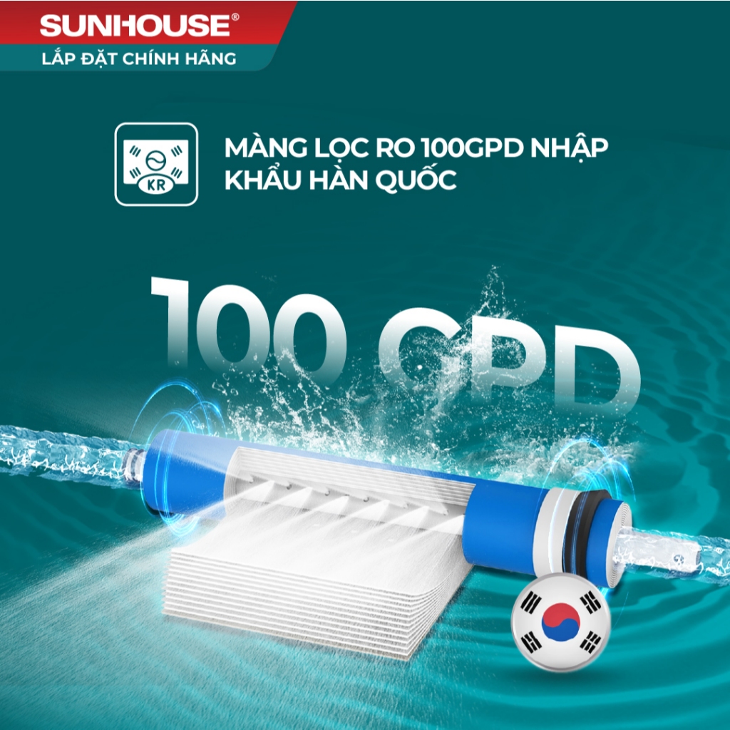 [VOUCHER MỞ BÁN 1TR] Máy lọc nước RO không vỏ Sunhouse 10 lõi SHA8201KV - Loại bỏ 99,9% vi khuẩn - Chống tái nhiễm khuẩn