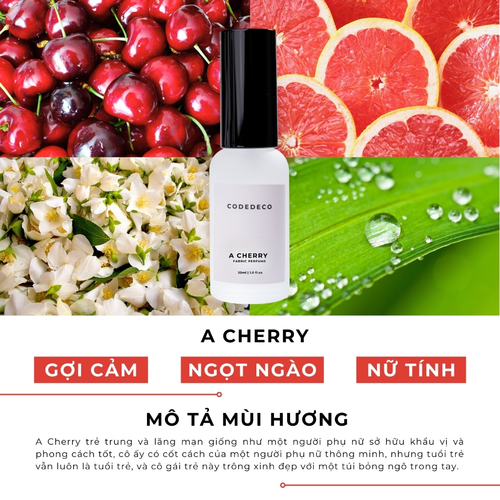 Ảnh COMBO 3 chai xịt thơm bodymist hương nước hoa CODEDECO 30ml, 3 tầng hương, lưu hương lên tới 6h 4