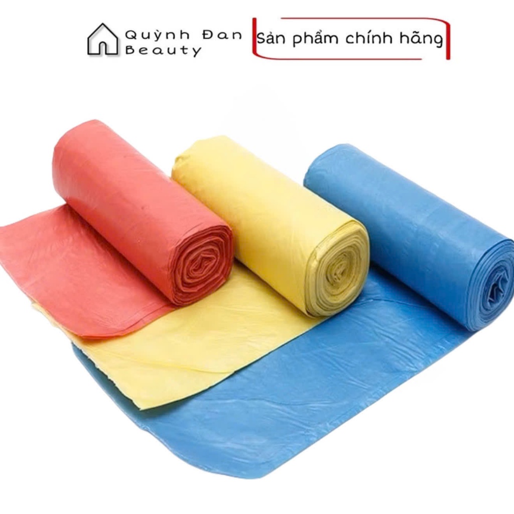 Bịch 3 cuộn túi rác màu (1kg) túi đựng rác sinh học tự phân hủy, túi rác dai, dày dặn.