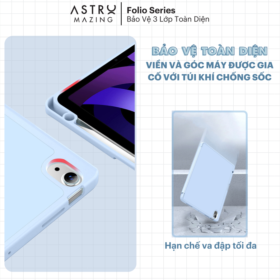 Ảnh Bao da F03 nâng cấp 3 lớp chống sốc AstroMazing có khay đựng bút, cover dành cho iPad Pro 11 Air 4 5 Gen 9 4