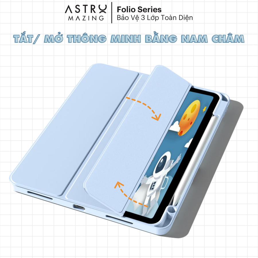 Ảnh Bao da F03 nâng cấp 3 lớp chống sốc AstroMazing có khay đựng bút, cover dành cho iPad Pro 11 Air 4 5 Gen 9 3