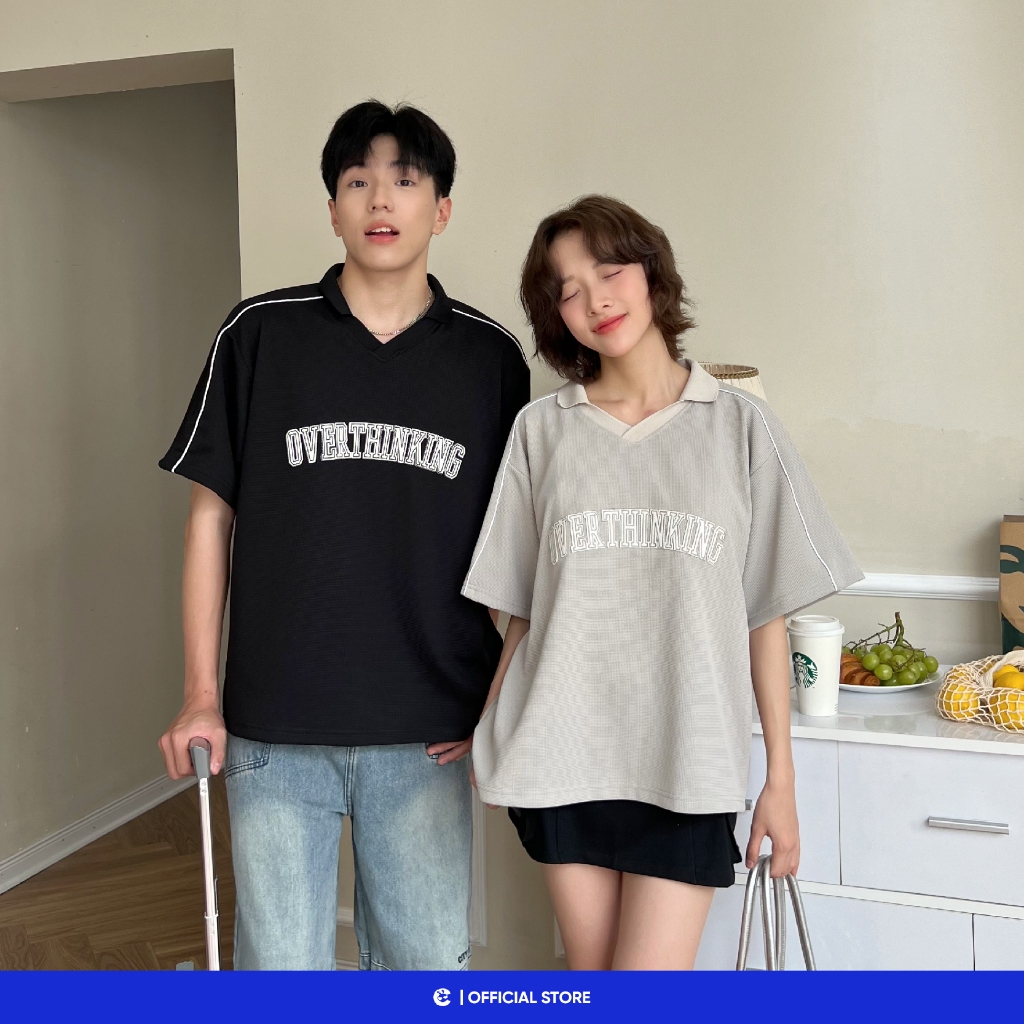 Áo thun polo nam nữ phông có cổ boxy Local Brand Chính Hãng City Cycle Áo Polo Overthinking
