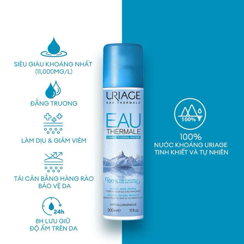 (Full size 300ml)Xịt khoáng Uriage Thermal Water Pháp