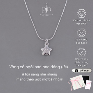 Vòng Cổ Ngôi Sao 5 Cánh Vòng Cổ Bạc PJN Hình Mặt Cười Tỏa Sáng Dành Cho Nàng Đi Học Đi Chơi VC05