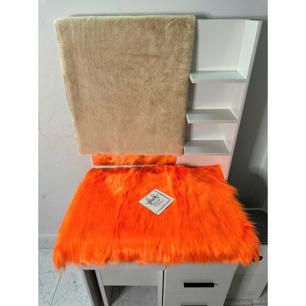 Thảm lông chụp ảnh lông dài cao cấp - Thảm lông màu cam lông dài 5cm