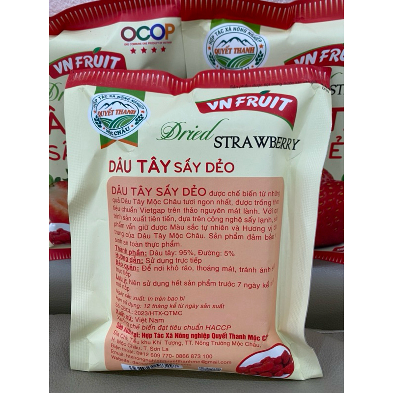 Dâu Tây sấy dẻo Mộc Châu 200gr - Dâu Tây Mộc Châu( Dâu tây sấy dẻo htx Quyết Thanh)