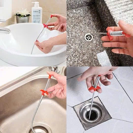 Dây thông cống lò xo đa năng tiện lợi - Cây lấy rác cống dễ dàng - Dụng cụ thông bồn cầu có dây kẹp rác